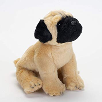 Sitting Small Pug Dog Children's Plush Stuffed Animal Toy